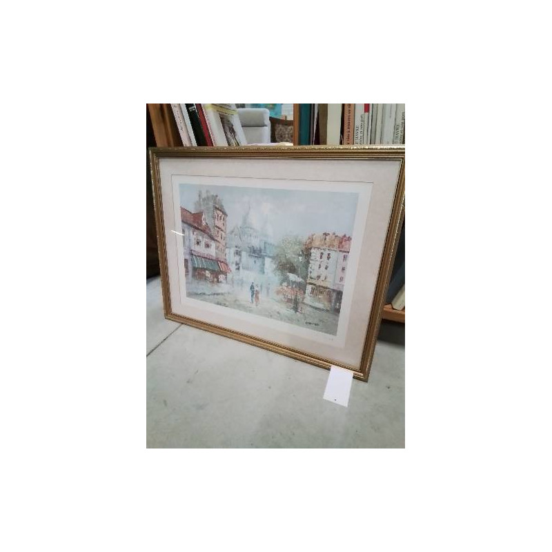 GRAVURE CONTRESIGNÉE PAUL RENARD (1941-1997) VU DE LA PLACE DU TERTRE