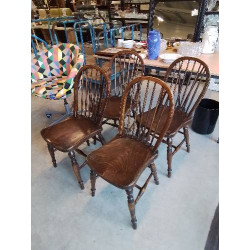 4 CHAISES WINDSOR ANGLAIS  XIXE