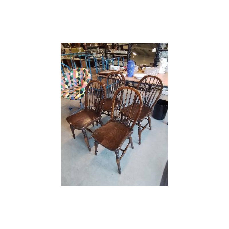 4 CHAISES WINDSOR ANGLAIS  XIXE