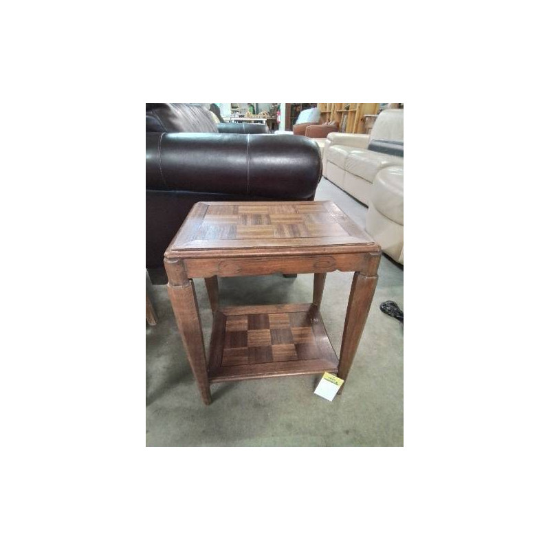 CONSOLE RECTANGULAIRE 2 NIVEAUX BOIS MARQUETÉ ET SCULPTÉ  ART DÉCO 