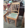 CHAISE BISTROT BOIS CLAIR ASSISE VERT DOSSIER 3 BARREAUX VERTICAUX ANNÉES 50