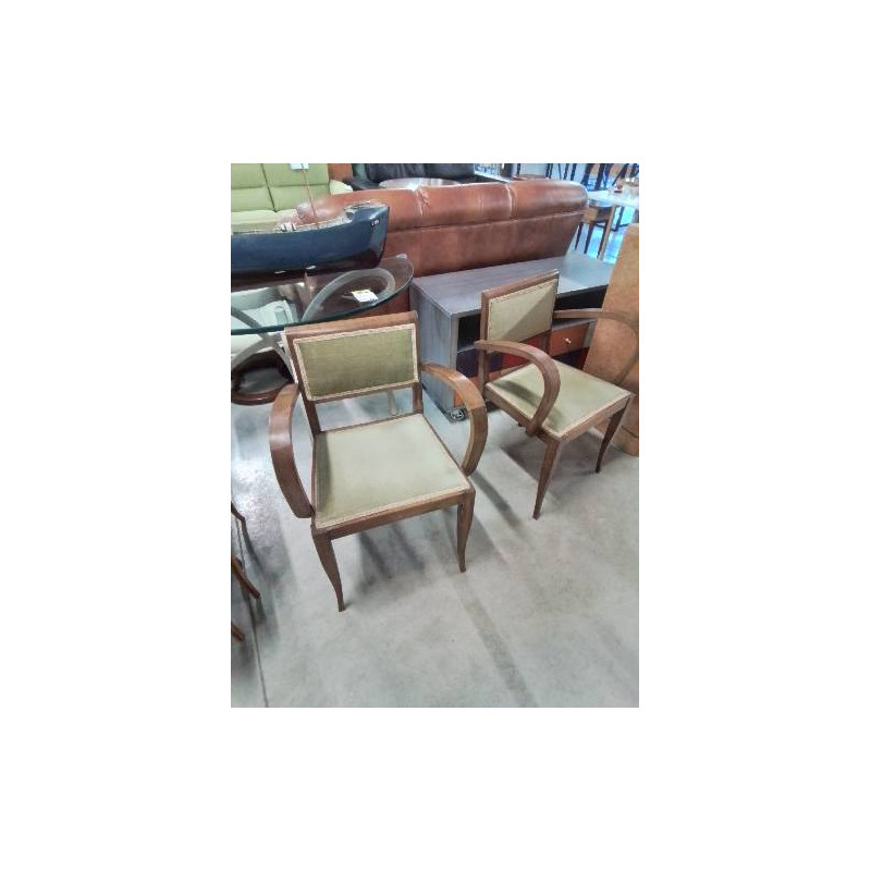 BRIDGE ART DECO ASSISE ET DOSSIER  TISSU VERT