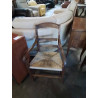FAUTEUIL DE CHEMINÉE A CROSSES BOIS PAILLÉ FIN XIXE 