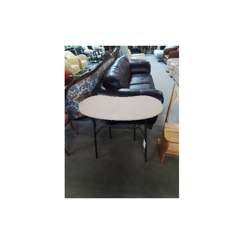 CONSOLE ROGNONNEE A JUPONNER  PIÈTEMENT MÉTAL NOIR PLATEAU BOIS  