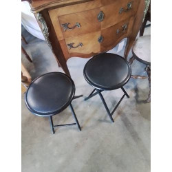 TABOURET PLIANT MÉTAL ET PU...