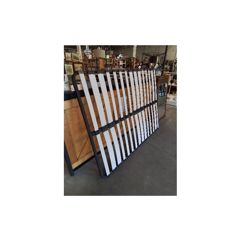 SOMMIER A LATTES CADRE MÉTAL NOIR