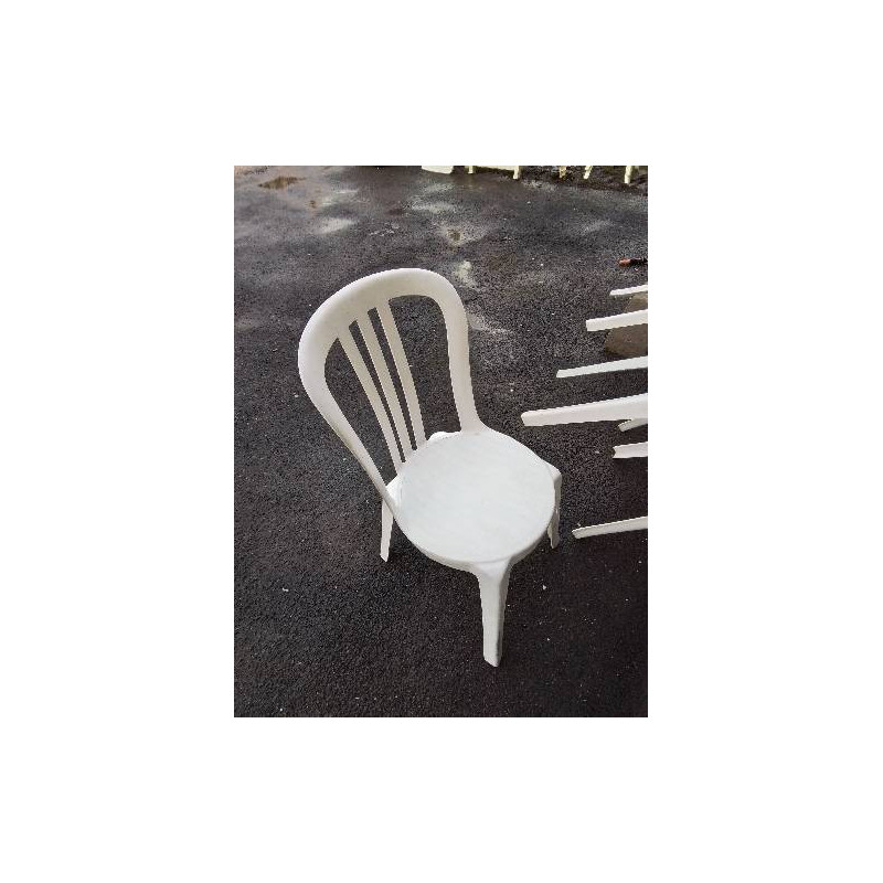 CHAISE DE JARDIN RÉSINE BLANC DOSSIER AJOURÉ GROSFILLEX 