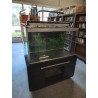 MEUBLE BOIS NOIR LAQUÉ FLUVAL AVEC AQUARIUM 250L ET ÉCLAIRAGE LED 103,5X44,5X62CM