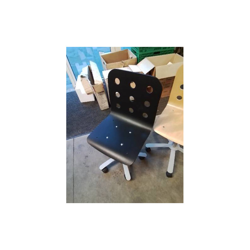 CHAISE DE BUREAU ASSISE BOIS NOIR AJOURÉ 