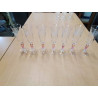 7 FLUTES A CHAMPAGNE PIED TEINTÉ 