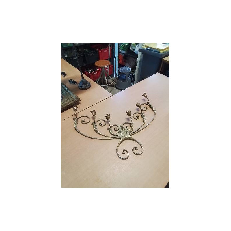 CHANDELIER MURAL MÉTAL DORÉ 