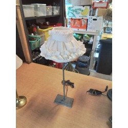 LAMPE MÉTAL GRIS AJ ÉCRU 