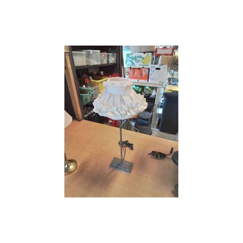 LAMPE MÉTAL GRIS AJ ÉCRU 