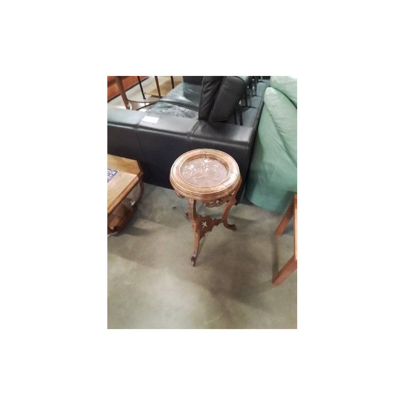 GUERIDON ROND TRIPODE NAPOLÉON III DESSUS MARBRE ROUGE 