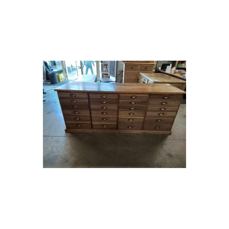 MEUBLE DE METIER BOIS 24 TIROIRS 203X63X82