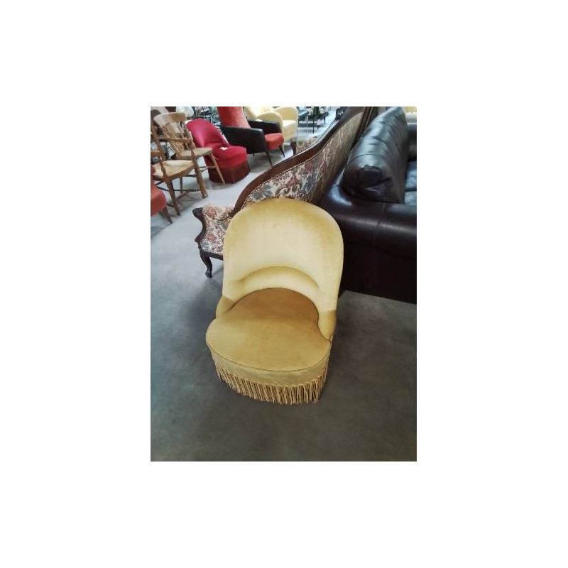 CRAPAUD VELOURS FRANGE OR 