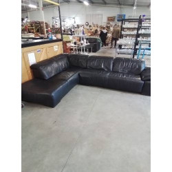 CANAPÉ D’ANGLE CUIR NOIR...