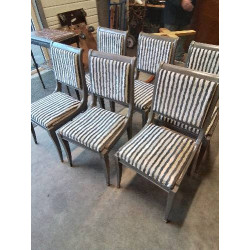 6 CHAISES BOIS TAUPE ASSISE...