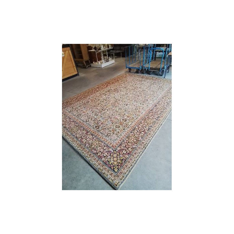 TAPIS LAINE JAUNE ROSE BLEU 357X247CM