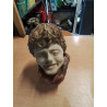 BUSTE HOMME PLATRE PEINT 34CM