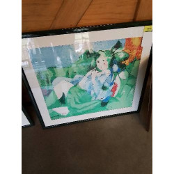 LITHOGRAPHIE FEMME ASSISE...