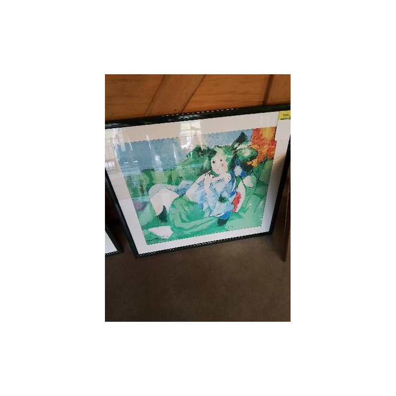 LITHOGRAPHIE FEMME ASSISE ENZO ELLERO (1933)