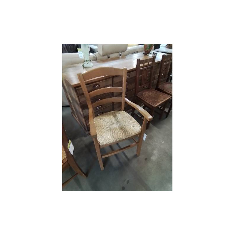 FAUTEUIL DE CHEMINÉE BOIS CLAIR PAILLÉ 