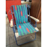 FAUTEUIL DE CAMPING PLIANT METAL ET TOILE BLEU LAFUMA