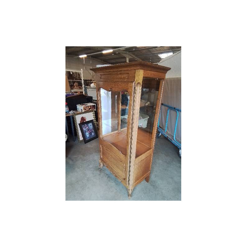 ARGENTIER BOIS CLAIR MOULURÉ 1 PORTE STYLE RÉGENCE COQUILLE 