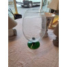 VASE SUR PIEDOUCHE VERRE SOUFFLÉ TEINTÉ VERT
