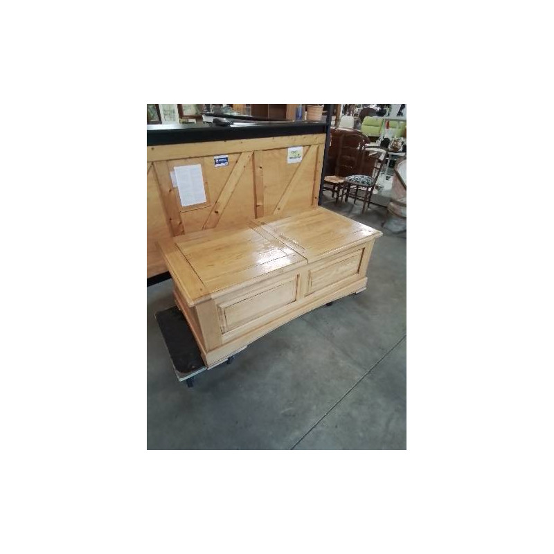 TABLE BASSE COFFRE CHÊNE CLAIR MOULURÉ 