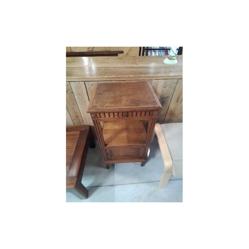 CHEVET A COLONNES BOIS SCULPTÉ 1 TIROIR 1 NICHE 1 PORTE ANNÉES 40