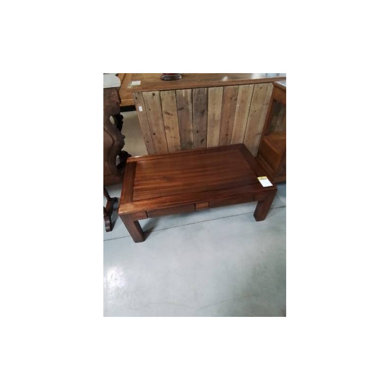 TABLE BASSE RECTANGULAIRE BOIS 2 TIROIRS 