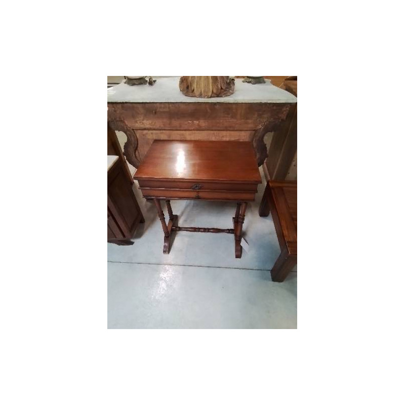 TRAVAILLEUSE ACAJOU COLONNES ET ENTRETOISE BOIS 