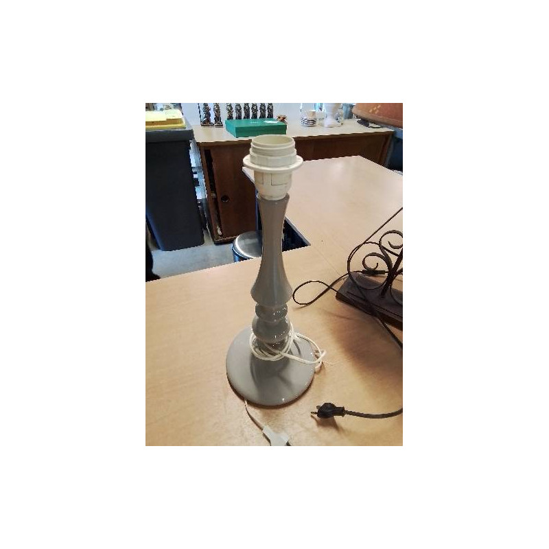 LAMPE COLONNE BOIS GRIS LAQUÉ 