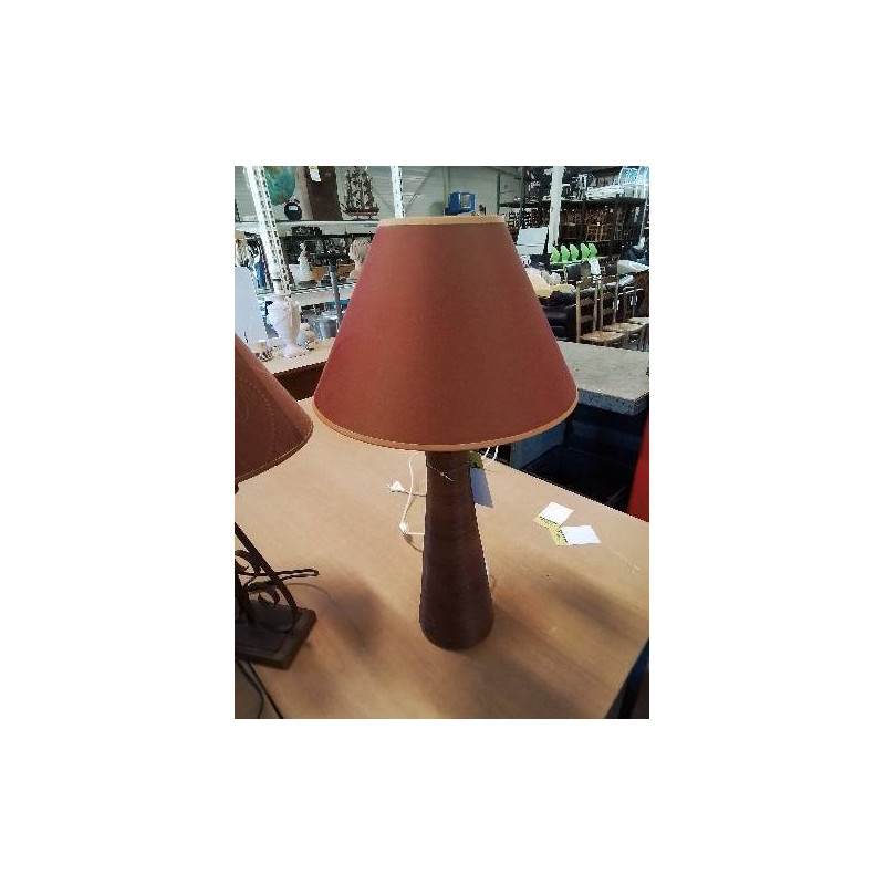 LAMPE CÉRAMIQUE GAINE BOIS AJ ORANGÉ 