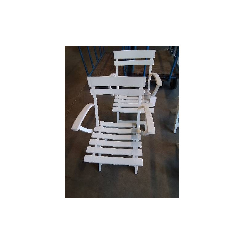FAUTEUIL DE JARDIN PLIANT RÉSINE BLANC 