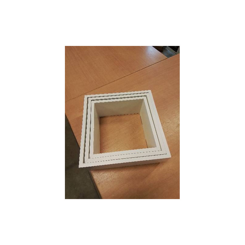 3 ÉTAGÈRES MURAL CARRÉ BOIS BLANC 