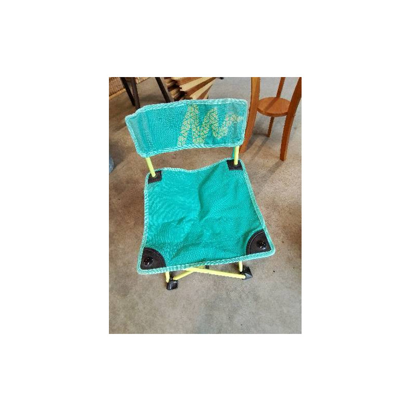 CHAISE DE CAMPING PLIANT ENFANT MÉTAL ET TOILE VERTE 