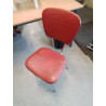 CHAISE PIÈTEMENT MÉTAL CHROME ASSISE ET DOSSIER SKAÏ ROUGE ANNÉES 50 EN L\'ÉTAT 