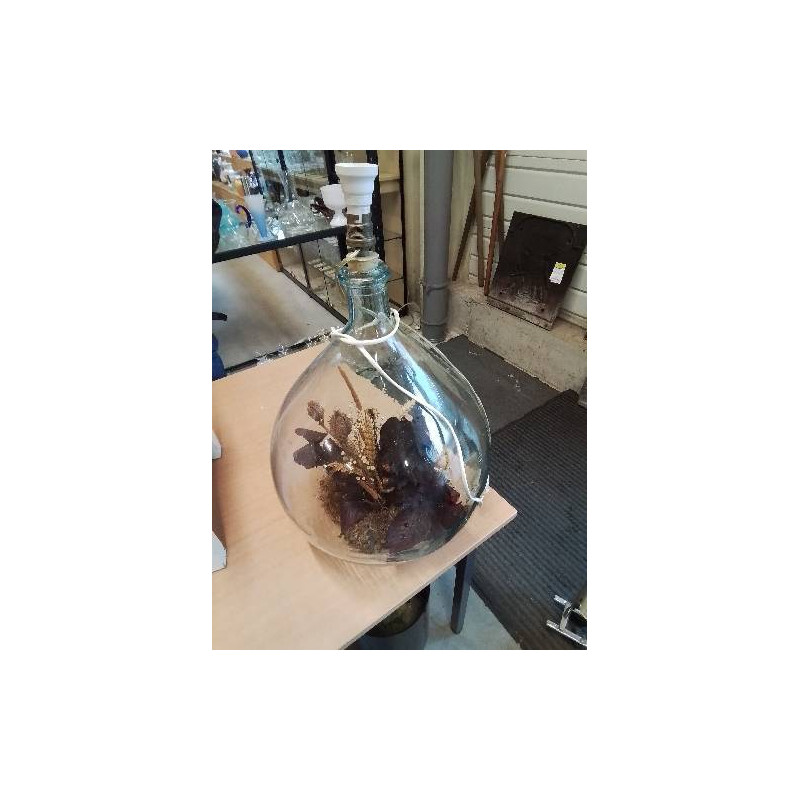 DAME JEANNE ÉLECTRIFIÉE VERRE SOUFFLÉ 