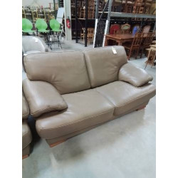 CANAPÉ 2 PLACES CUIR TAUPE...
