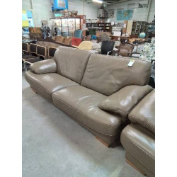 CANAPÉ 3 PLACES CUIR TAUPE...