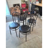4 CHAISES BISTROT MÉTAL ET PU NOIR 
