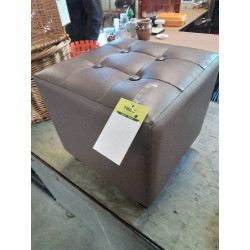 POUF  CARRÉ PU GRIS PIEDS...