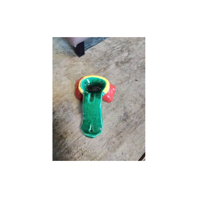 SOUVENIR ÉPAULETTE LÉGION ÉTRANGERE CÉRAMIQUE VERT ROUGE JAUNE ANNÉES 60