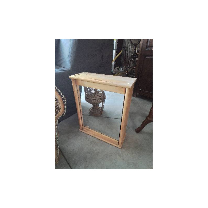 MEUBLE MURAL BOIS CLAIR 1 PORTE MIROIR 