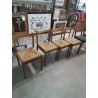 4 CHAISES BOIS PAILLÉ LA  RINASCENTE ITALIE ANNÉES 60