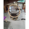 FAUTEUIL ROTIN PIVOTANT ANNÉES 60 EN L\'ÉTAT 