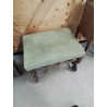 TABIURET BOIS CAPITONNÉ TISSU VERT STYLE LOUIS XIV 